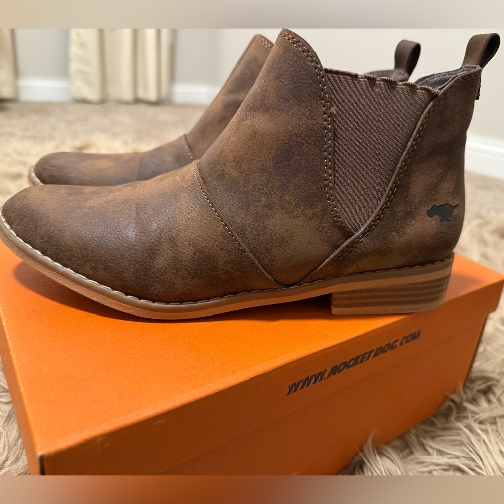 Rocket Dog Distressed Brown Ankle Boots